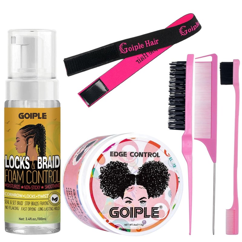 Goiple Edge Control Wax for Women Strong Hold Nongreasy Smoother Gel Styling for Black Hair No Flaking White Residue Braiding Braid Mouss Shine and Smooth