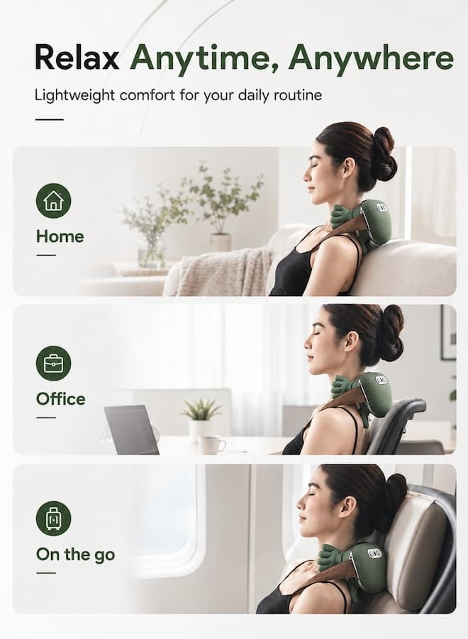TaqwaMart Electric Neck and Shoulder Massager with Heating, Portable Hand Shoulder Neck Massager for Neck, Shoulder, Waist and Lower Abdomen Relaxation, Compact Lightweight Massage Device for Home Office Travel - Image 5