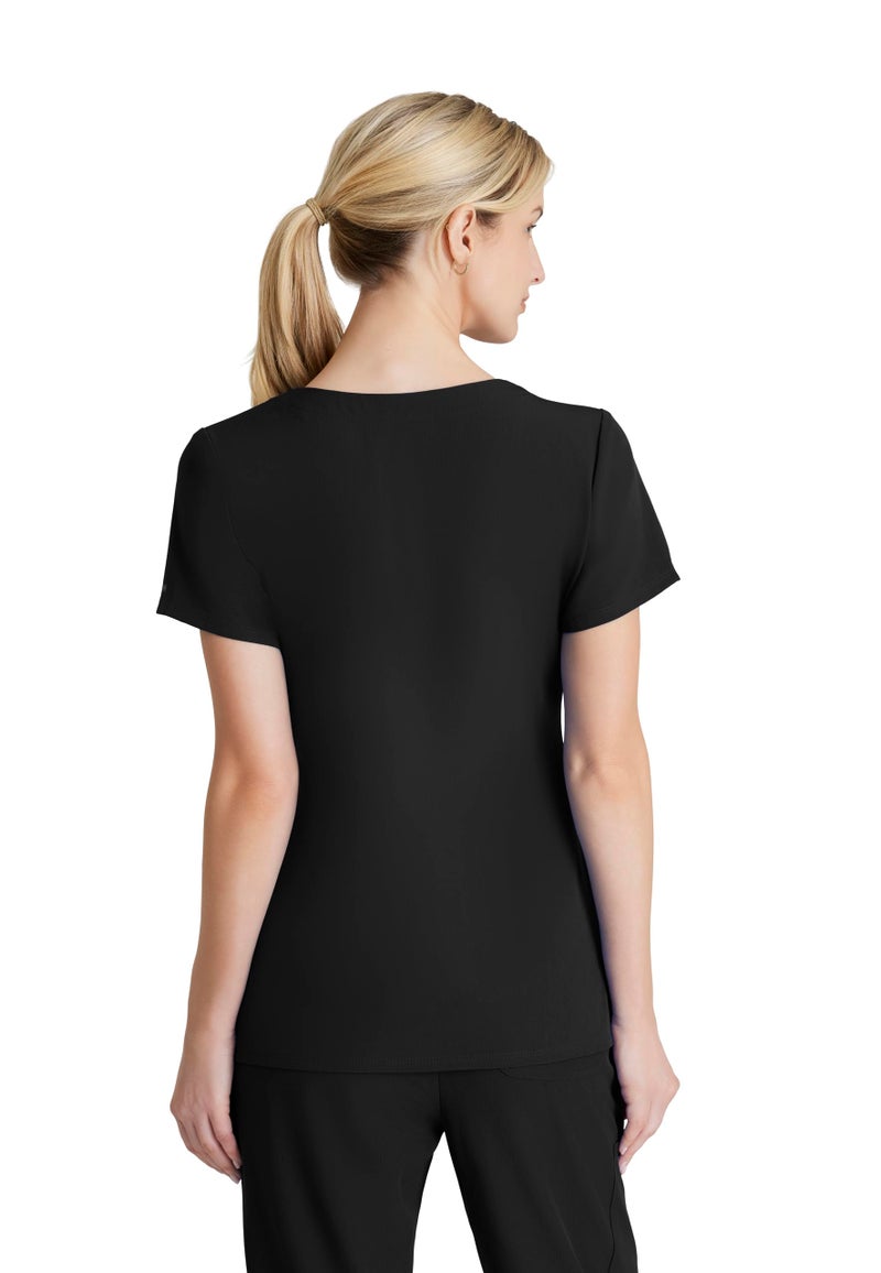 BARCO Skechers Vitality Women’s Charge V-Neck Scrub Top – Black, XL - Image 2