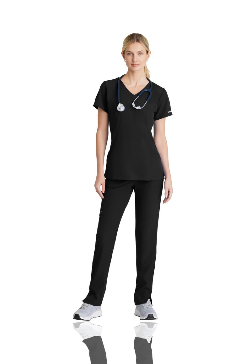 BARCO Skechers Vitality Women’s Charge V-Neck Scrub Top – Black, XL - Image 4