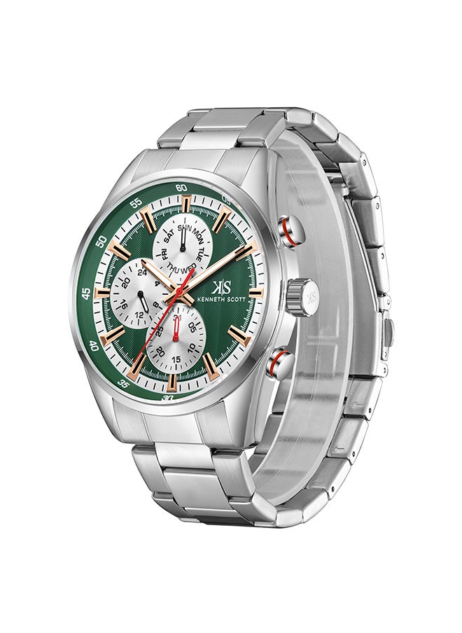 KENNETH SCOTT Men's Green  Dial Analog Watch - K24117-SBSH  - Image 3