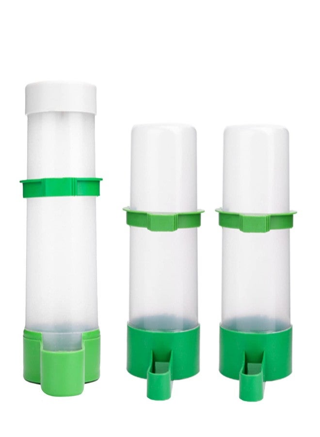 XISTEST Bird Feeder, Bird Water Dispenser for Cage, 2PCS Automatic Bird Water Feeder with 1PCS Food Feeder for Cage Pet Parrot Budgie Lovebirds Cockatiel (2pcs 90ml + 1pcs 150ml) - Image 1