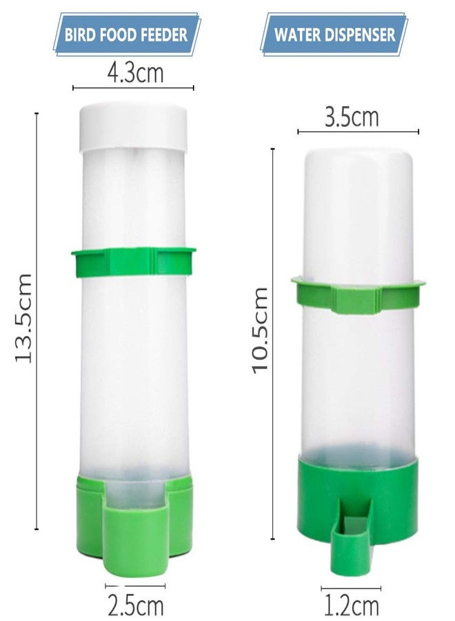 XISTEST Bird Feeder, Bird Water Dispenser for Cage, 2PCS Automatic Bird Water Feeder with 1PCS Food Feeder for Cage Pet Parrot Budgie Lovebirds Cockatiel (2pcs 90ml + 1pcs 150ml) - Image 2