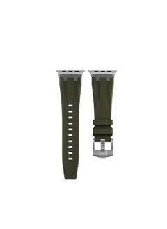 Watch Compatible with Apple Watch Ultra 2 Band 49mm Men's Outdoor Sports Bands for iWatch Ultra 2/Ultra Series 9 8, Silicone Band with Oiled Stainless Steel Adapter Green  - Image 2