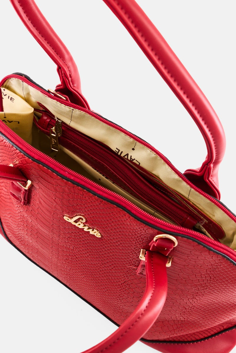 Lavie حقيبة يد نسائية بنقشة حيوانات، حمراء - Image 4
