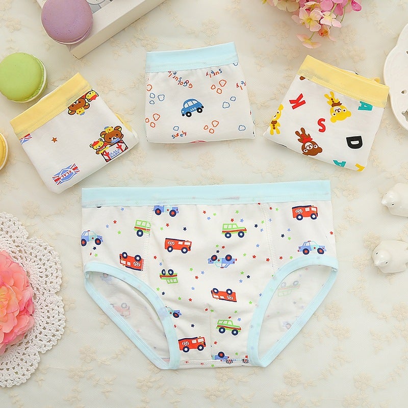 Korean Style Cotton Boys Boxer Briefs 3077 color mixing 