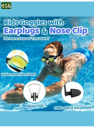 5-in-1 Anti-Fog Swim Goggle Set | Includes Swim Cap, Earplugs, Nose Clip, Waterproof Pouch, and Leak-Proof Goggles | Waterproof Swim Goggles | Effective UV Protection | Crystal-Clear Vision | 180° Panoramic View | Unisex - view 2