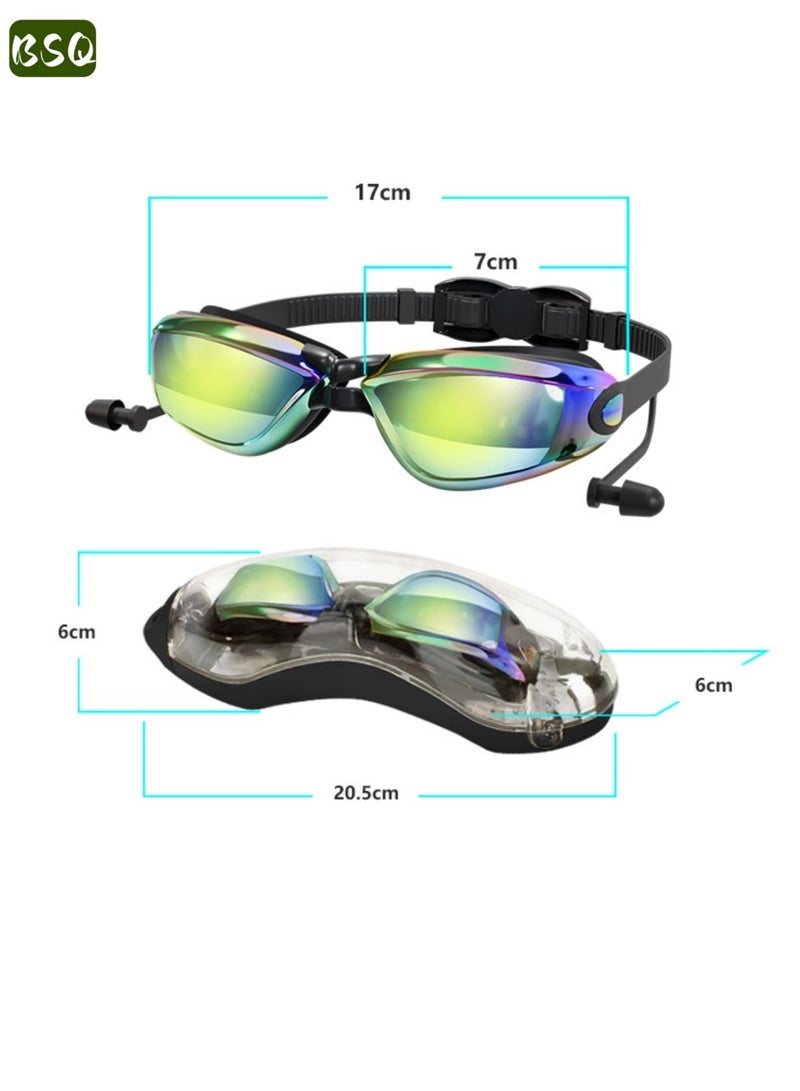 BSQ 5-in-1 Anti-Fog Swim Goggle Set | Includes Swim Cap, Earplugs, Nose Clip, Waterproof Pouch, and Leak-Proof Goggles | Waterproof Swim Goggles | Effective UV Protection | Crystal-Clear Vision | 180° Panoramic View | Unisex - Image 5