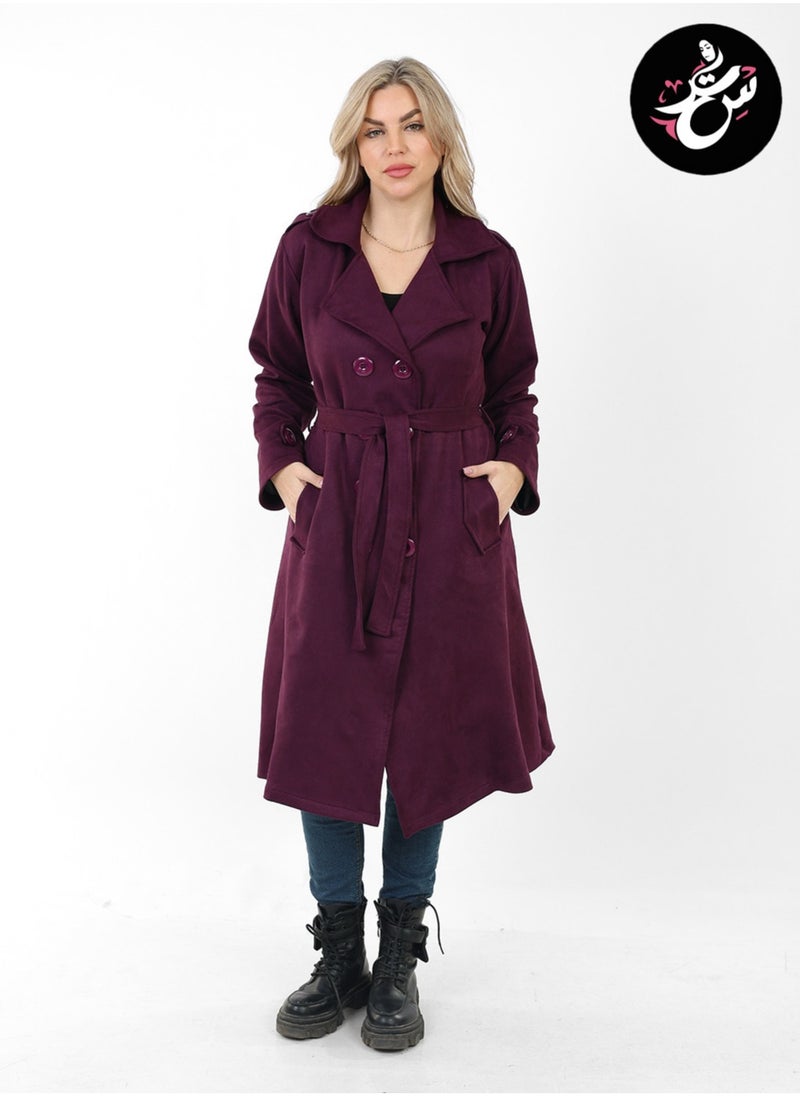 Setr - Suede Trench Padded Coat - - Image 1