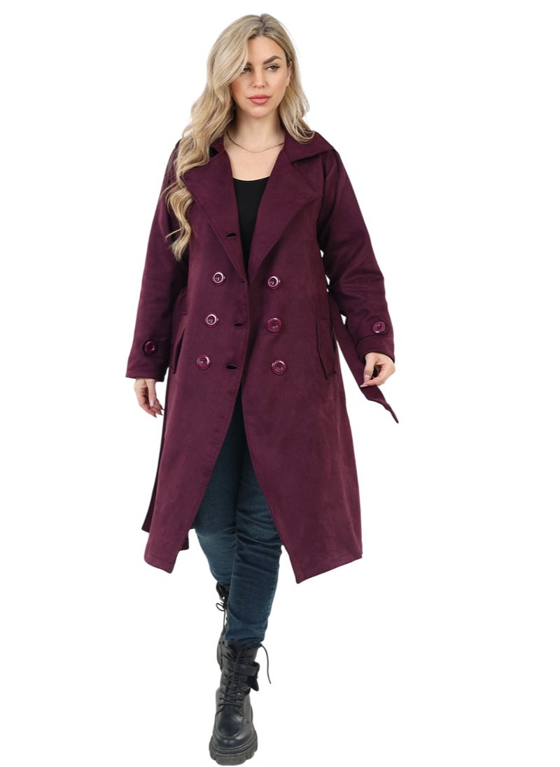 Setr - Suede Trench Padded Coat - - Image 1