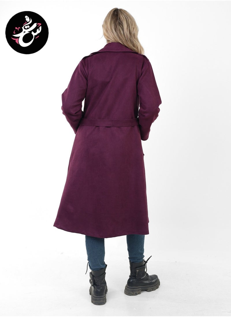 Setr - Suede Trench Padded Coat - - Image 1