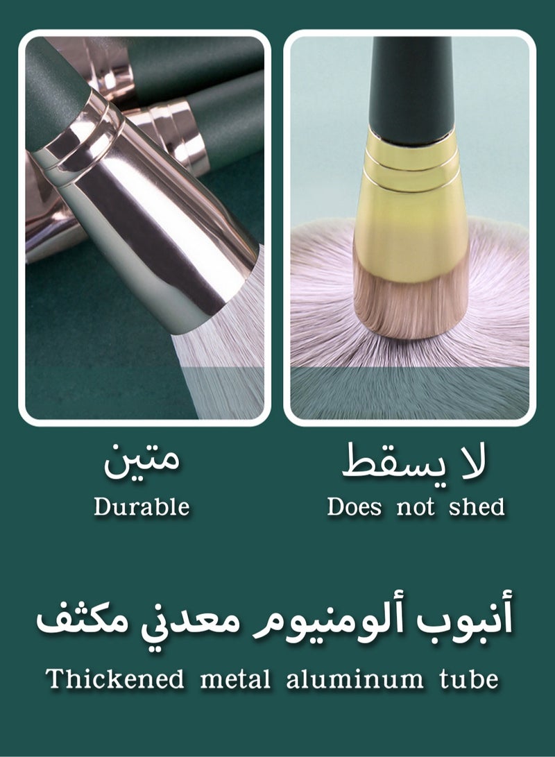 l&wen 14Pcs Makeup Brushes Set with Bucket, Includes Eyeshadow Powder Foundation Concealer Brush, High Quality Makeup Brushes Kit for Eye Cheek Lip- Green - Image 5