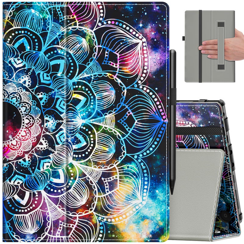 VORI Case for Amazon Kindle Fire HD 8 Tablet & 8 Plus Tablet(12th Generation/10th Generation, 2024/2022/2020 Release), Slim Vegan Leather Folding Stand Cover with Auto Wake/Sleep, Mandala Galaxy - Image 1