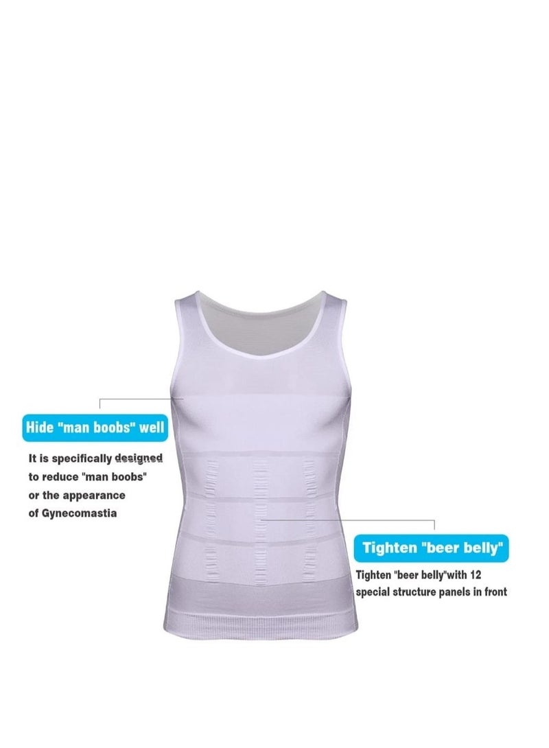 Set of 3 Pieces of Elastic Compression Garments to Tighten and Tone the Abdomen and Back Area, White Color - Image 4