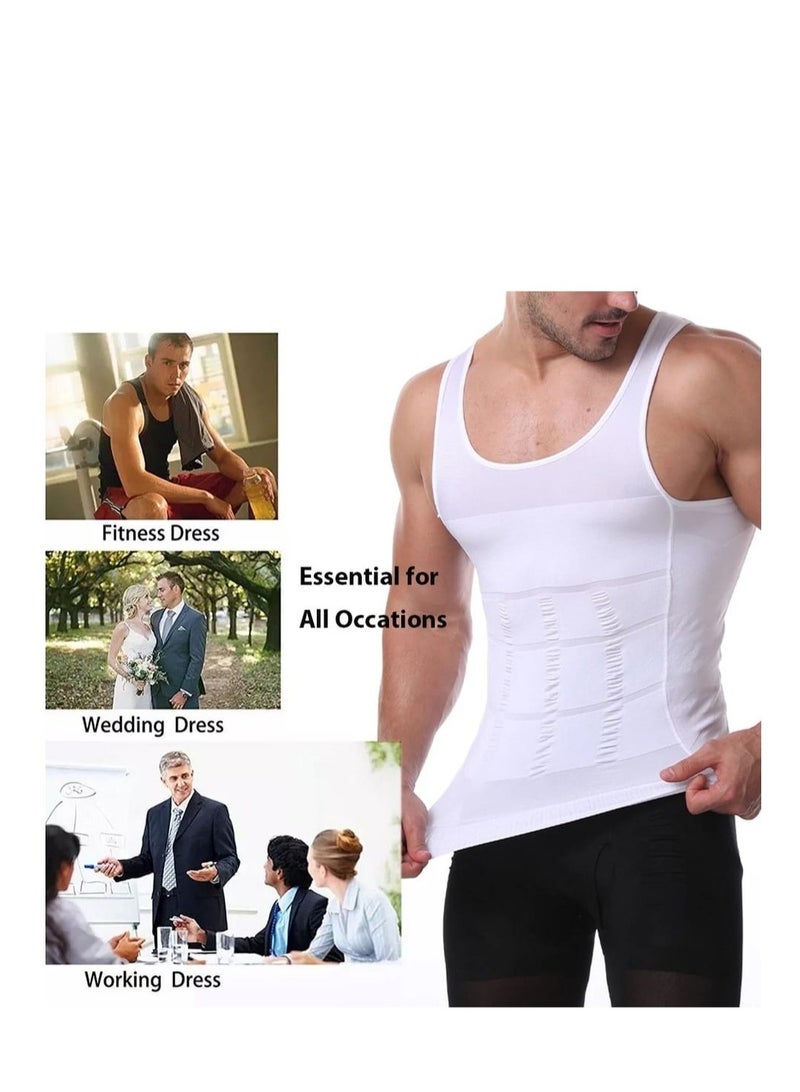 Set of 3 Pieces of Elastic Compression Garments to Tighten and Tone the Abdomen and Back Area, White Color - Image 3
