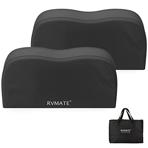 RVMATE أغطية إطارات RVMATE RV - غطاء عجلات مزدوج المحور (عبوة 2) يناسب إطارات 27"-30"، مقاوم للماء ومضاد للأشعة فوق البنفسجية 600D أكسفورد أسود لأغطية الإطارات المزدوجة لـ RV/شاحنة/مقطورة - Image 1