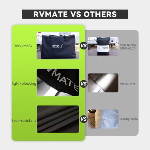 RVMATE أغطية إطارات RVMATE RV - غطاء عجلات مزدوج المحور (عبوة 2) يناسب إطارات 27"-30"، مقاوم للماء ومضاد للأشعة فوق البنفسجية 600D أكسفورد أسود لأغطية الإطارات المزدوجة لـ RV/شاحنة/مقطورة - Image 5