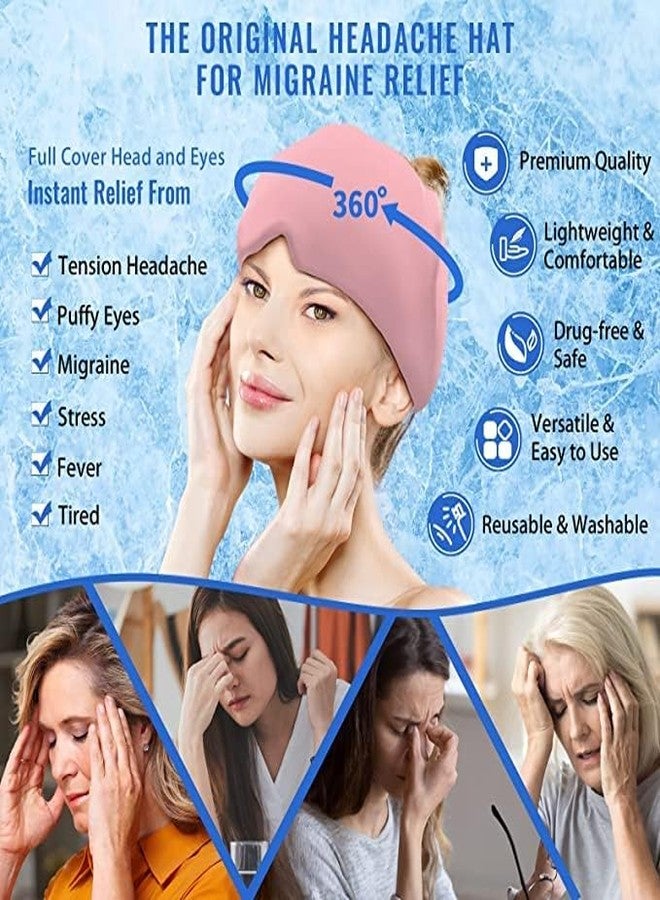 ARUP قبعة لتخفيف الصداع النصفي، غطاء رأس بارد لتخفيف الصداع النصفي، كمادة ثلجية للرأس، قناع كمادات باردة لتخفيف الصداع والهالات السوداء - Image 5