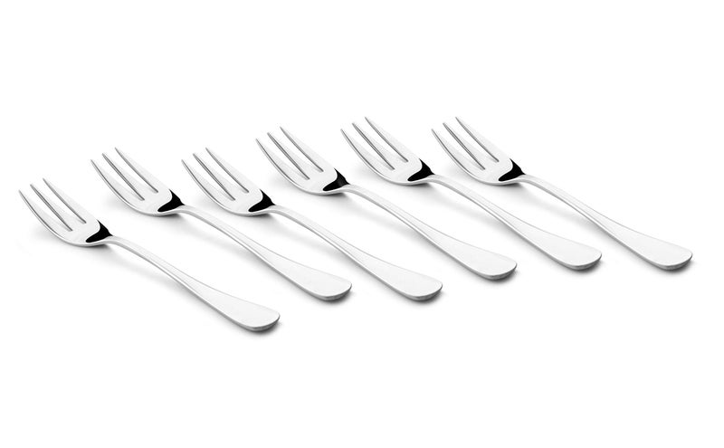 FnS Premium Stainless Steel Victoria Fruit Fork for Snacks, Fruits and Dessert, 6-Piece, Silver - Image 1