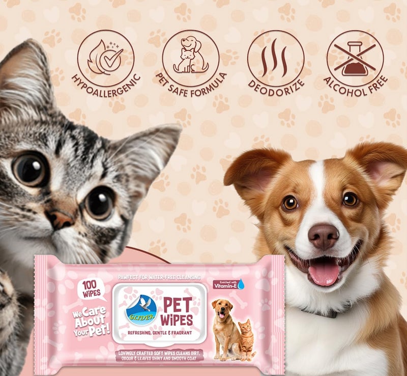 Glider Pet Wipes for Dogs,Cats & Pets | 300 Wipes | 3 Packs | Cleaning & Deodorising Body |, Face & Paws | Gentle & Hypoallergenic - Image 4