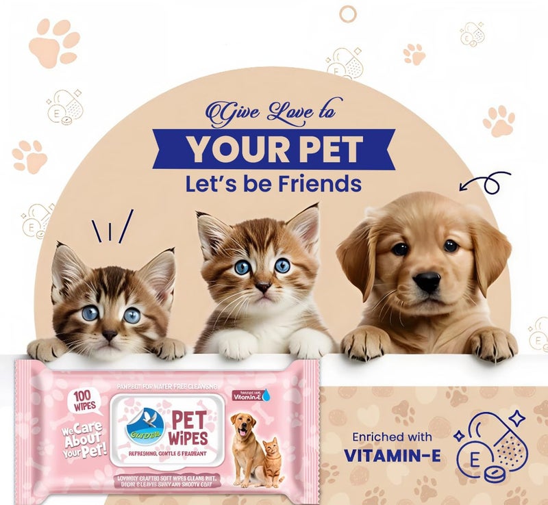 Glider Pet Wipes for Dogs,Cats & Pets | 300 Wipes | 3 Packs | Cleaning & Deodorising Body |, Face & Paws | Gentle & Hypoallergenic - Image 5
