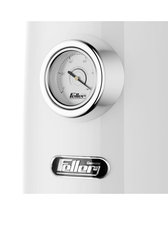 Feller Germany, Retro Style 1.7L Kettle with Thermometer, 2200 W, Stainless Steel Body, STRIX Controller, Dry Boil & Automatic Switch-Off, EK200, (White) - Image 3