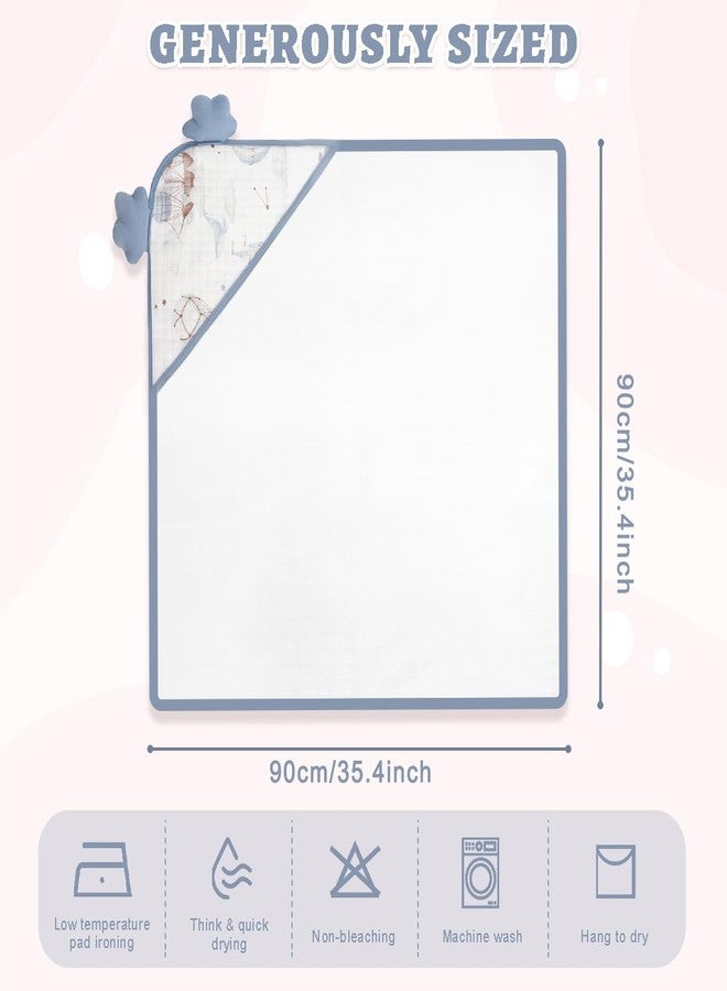 ICKEYOU Cute Animal Hooded Baby Towel Unisex 35" x 35", 100% Cotton, Super Soft & Absorbent, with Safety Belt to Prevent Baby Rolling – Great Gift for Newborns, Toddlers & Kids (Blue hot air Balloon) - Image 4