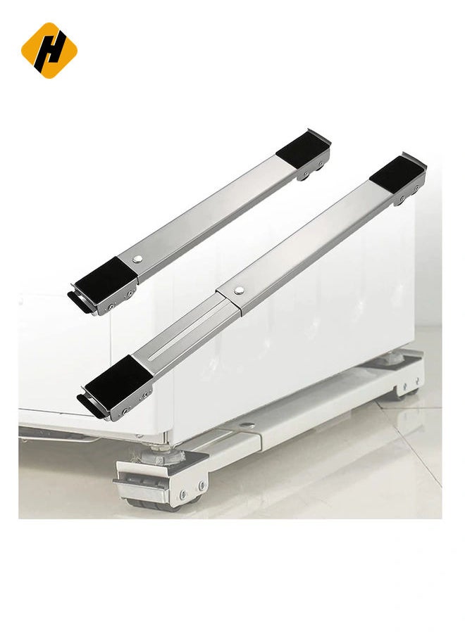 HuHa 2 Pieces Adjustable Washing Machine Pedestals Frame ， Drum Washing Machine Refrigerator Mobile Base ， Multifunction Washing Machine Base Stand Movably Adjustable  - Image 1