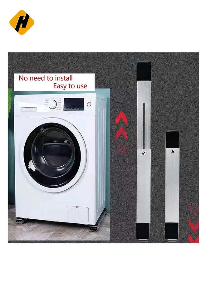 HuHa 2 Pieces Adjustable Washing Machine Pedestals Frame ， Drum Washing Machine Refrigerator Mobile Base ， Multifunction Washing Machine Base Stand Movably Adjustable  - Image 4