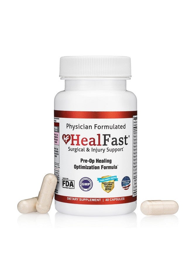 HealFast مكمل التعافي من الجراحة والإصابة (قبل الجراحة): مكمل البروبيوتيك كيرسيتين لشفط الدهون من الجروح وشد البطن وشد البطن بعد الجراحة - Image 1