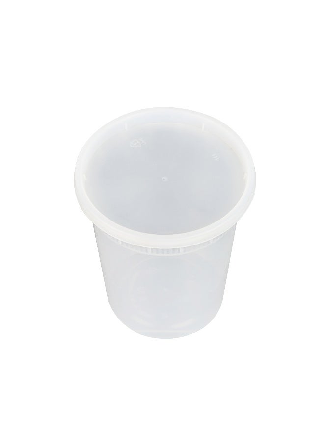 Restaurantware Asporto 32 Ounce To Go Boxes, 100 Microwavable Round Soup Containers - Clear Plastic Lids Included , Do Not Contain BPA, Clear Plastic Soup Containers, Disposable - Image 1