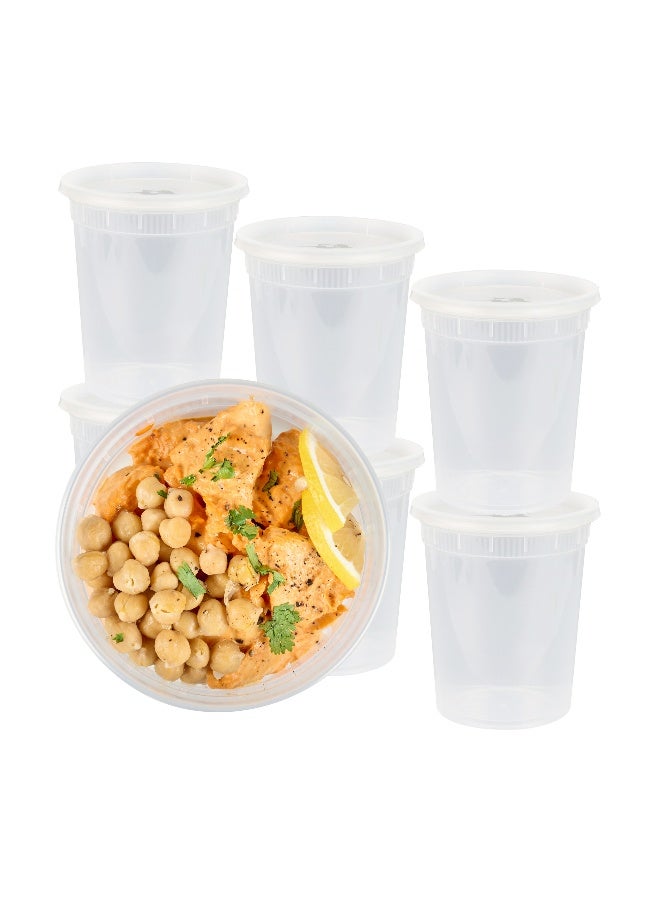 Restaurantware Asporto 32 Ounce To Go Boxes, 100 Microwavable Round Soup Containers - Clear Plastic Lids Included , Do Not Contain BPA, Clear Plastic Soup Containers, Disposable - Image 2