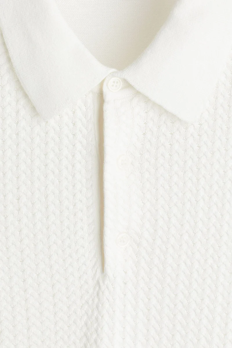 H&M  Slim Fit Cable-knit polo shirt for Men | Best Price UAE