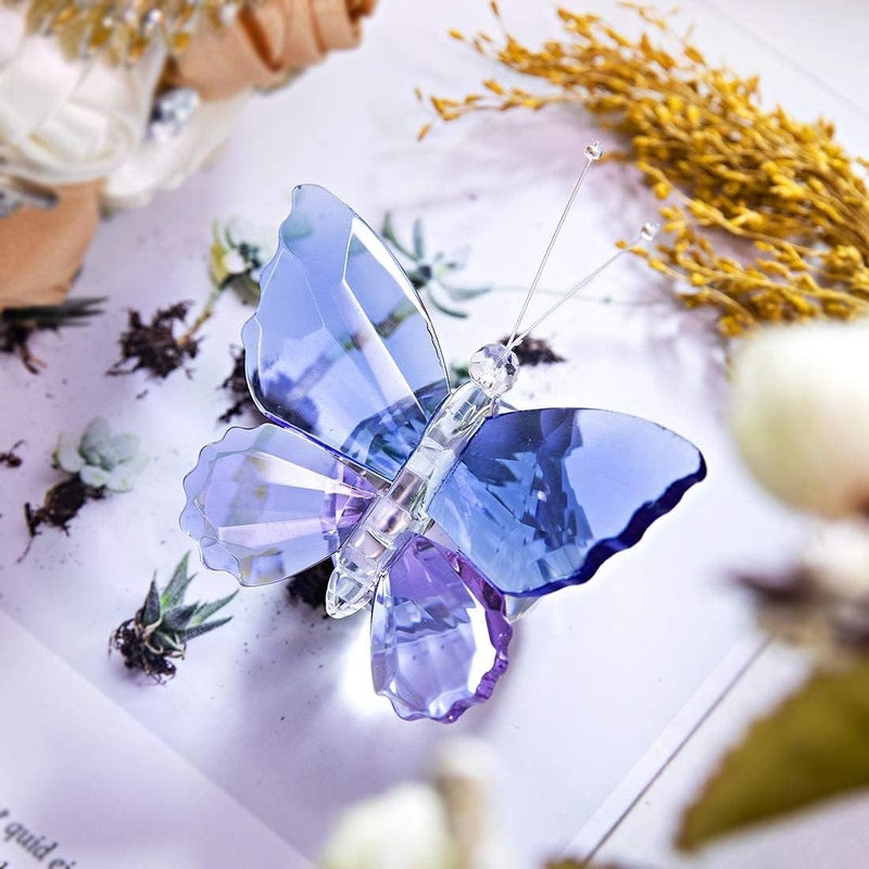Luckam Crystal Cut Butterfly, Animal Ornament Decoration, for Office Table Home Bedroom - Image 2