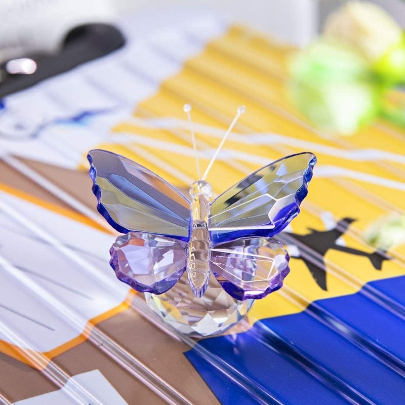 Luckam Crystal Cut Butterfly, Animal Ornament Decoration, for Office Table Home Bedroom - Image 4