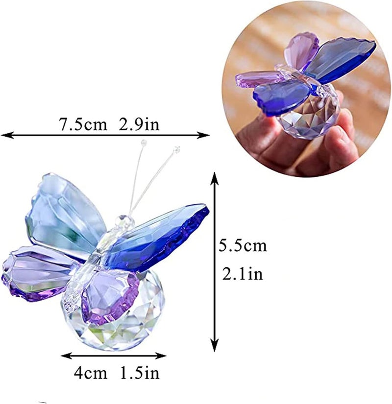 Luckam Crystal Cut Butterfly, Animal Ornament Decoration, for Office Table Home Bedroom - Image 5