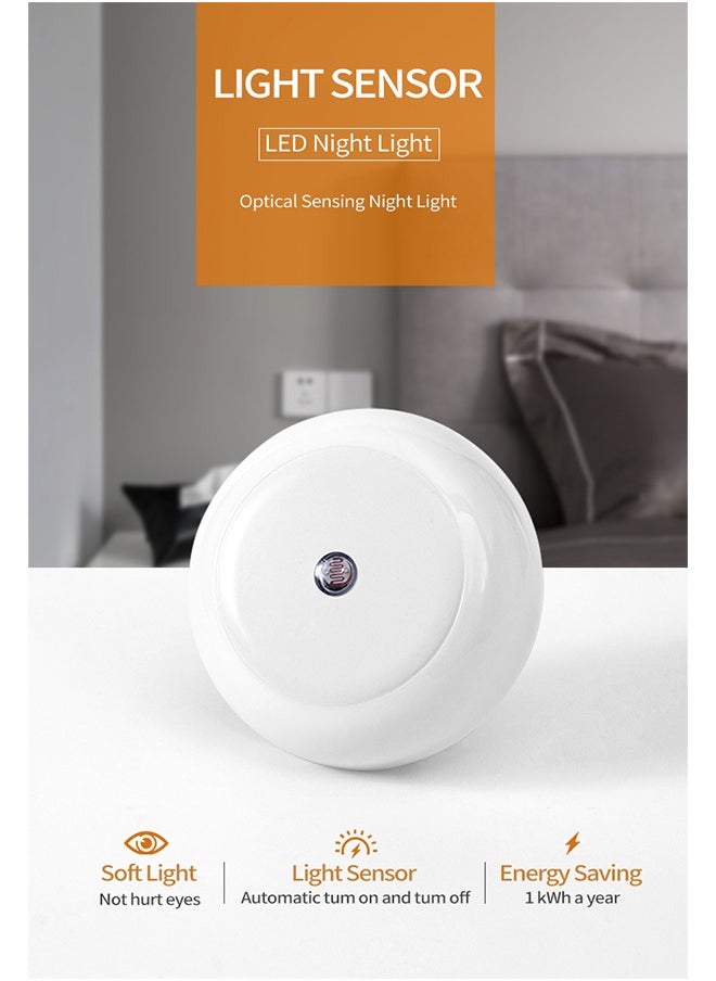 داريو مصباح ليلي LED بتقنية الاستشعار – مصباح توهج ناعم لغرف الأطفال، الحمام، الردهة، المطبخ والسلالم (أبيض، 4 قطع)  - Image 2