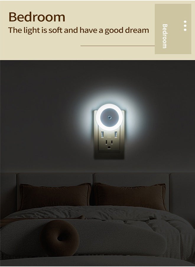 داريو مصباح ليلي LED بتقنية الاستشعار – مصباح توهج ناعم لغرف الأطفال، الحمام، الردهة، المطبخ والسلالم (أبيض، 4 قطع)  - Image 5