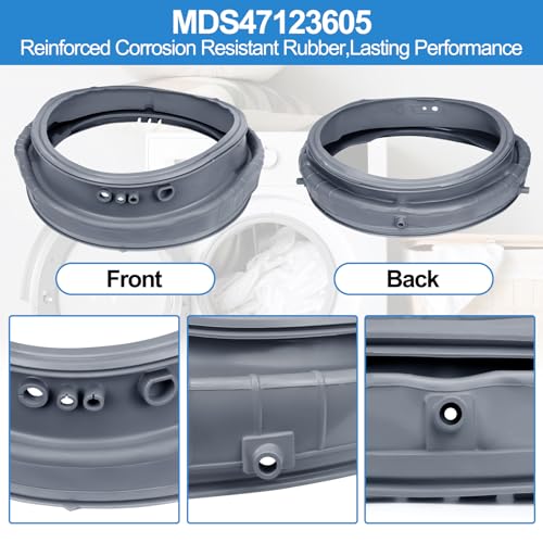 Alvar Upgraded MDS47123605 Washer Door Boot Gasket Compatible with LG Front Load Washer Door Seal & Kenmore Washer Parts WM3570HWA, WM3470HVA, WM3575CW, WM3770HWA WM3470HWA AP5602285 PS3648651 Door Seal - Image 4