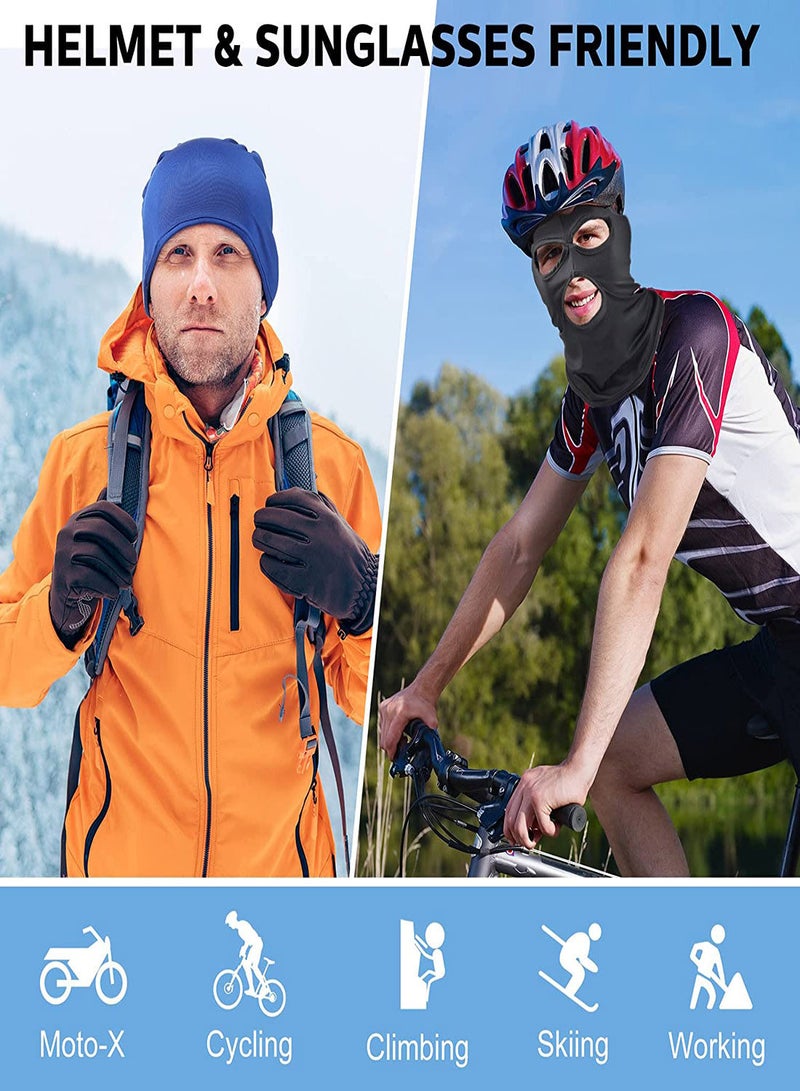 SYOSI Balaclava Covering, 4Pcs Multicolor Three Holes Full Face Covering, Summer Thin Open Face Hood Windproof Motorcycle Face Cover for Cycling Skiing Outdoor Activities, Ice Silk Breathable - Image 4