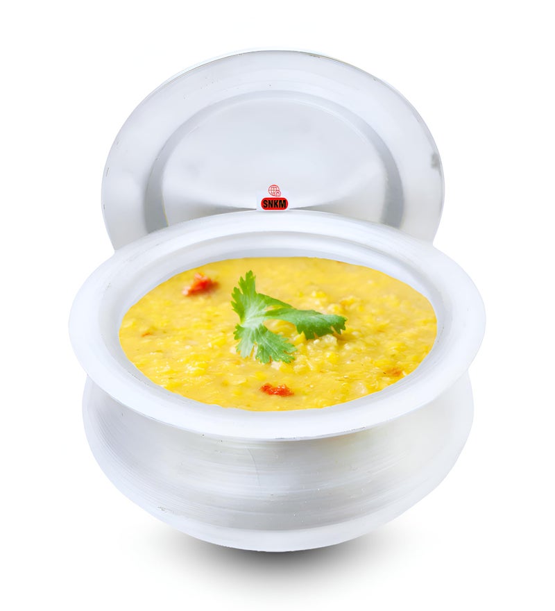 SNKM Aluminium Handi for Cooking 8 No. with Lid | Cook Pot for Kitchen Cook Rice, Curry, Dal Tadka, Other Recipes (for 2-3 People, Capacity 2.5-Liters or 1-Kg, Very Small Size, Silver, Pack of 1) - Image 5