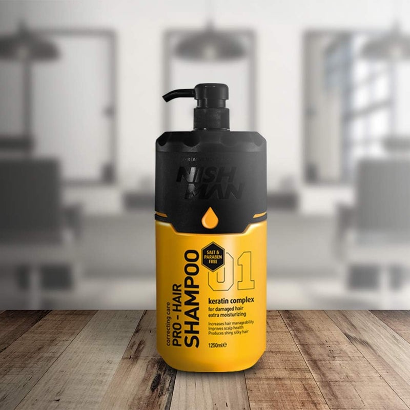 NISHMAN ProHair Conditioner  Keratin Complex 1250 ml  SaltFree  ParabenFree  Promotes Scalp Health Gives Shine & Suppleness Repairs Dry or Damaged Hair - Image 1