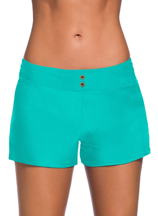 إسكدنيا 2023 Trendy Solid Color Plus Size Boxer Swimming Trunks Women's European And American Seaside Vacation Low Waist-Color:Grey- - Image 5