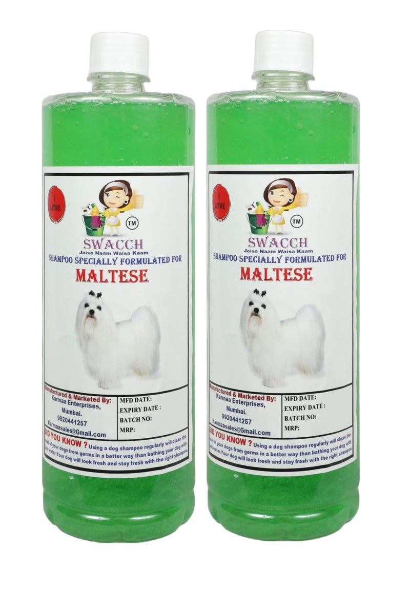 swacch Shampoo | Puppy Safe Shampoo | PH Balanced | Ditch to Itch for Maltese Dog Shampoo 2 Litre (Neem Alovera) + Spike Ball Chew Toy Combo Pack - Image 2