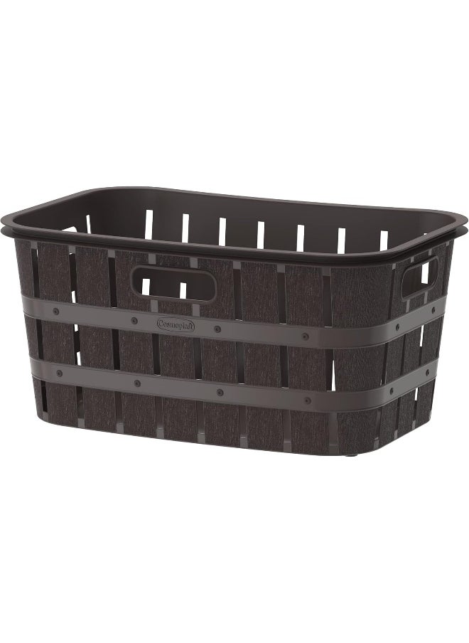 Cosmoplast 40L Cedargrain Laundry Basket Plastic (Brown)  - Image 3