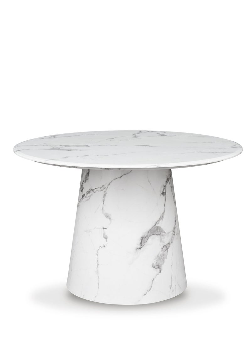 VANITY LIVING Vanity Living Acerra Round Dining Table, Black and White Marble, 4-Seater, 120 cm Diameter  - Image 2