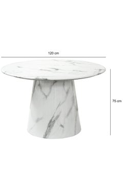 VANITY LIVING Vanity Living Acerra Round Dining Table, Black and White Marble, 4-Seater, 120 cm Diameter  - Image 4