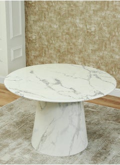 VANITY LIVING Vanity Living Acerra Round Dining Table, Black and White Marble, 4-Seater, 120 cm Diameter  - Image 1