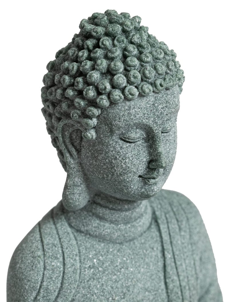 FENGSHUI-CAISHEN تمثال بوذا الصغير - حجر بوددا المصنوع يدوياً للتأمل في الأسماك الزنسية حوض السمك الدبابة ديكور سطح المكتب طفل بوذا تمثال بوذا تمثال داخلي بوذا تمثال بوذا في الهواء الطلق للمنزل - Image 4