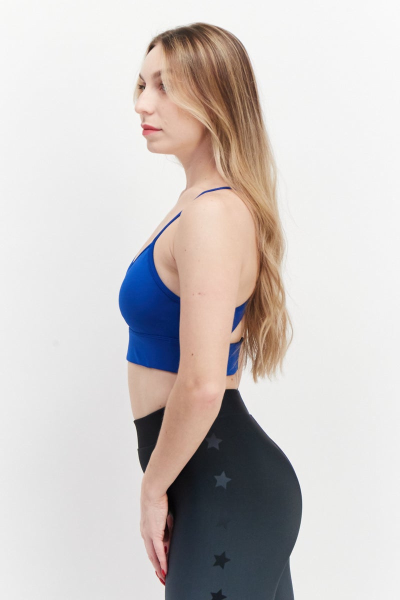 Reebok Women Padded Sports Bra, Blue - Image 3